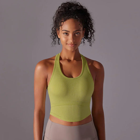 SEAMLESS CUT OUT TANK TOP - LIME