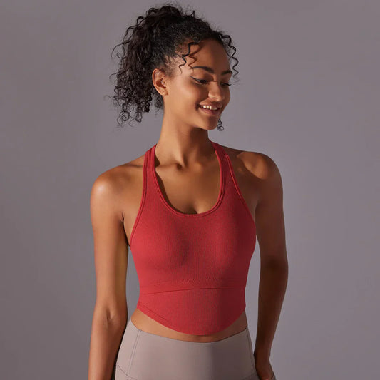 SEAMLESS CUT OUT TANK TOP - RED