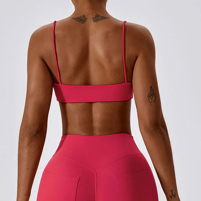 SEAMLESS CROPPED SPORTS BRA - PINK